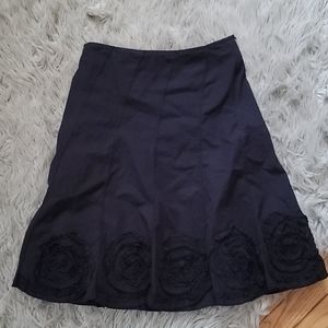 Boho Solitaire Black Floral Skirt